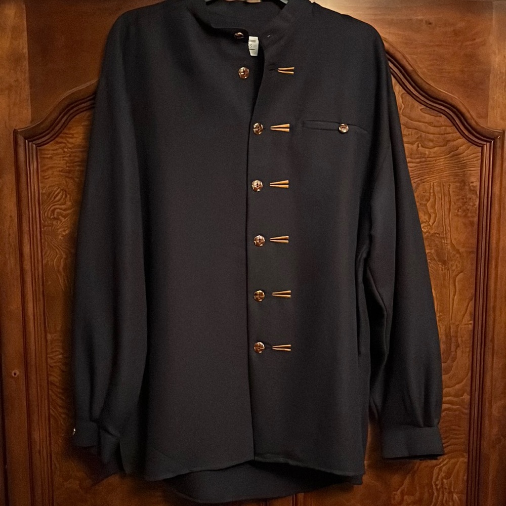 Winners New York Vintage Dress Shirt Large Navy Gold Colors